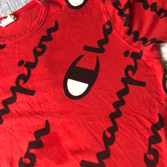 red champion script shirt